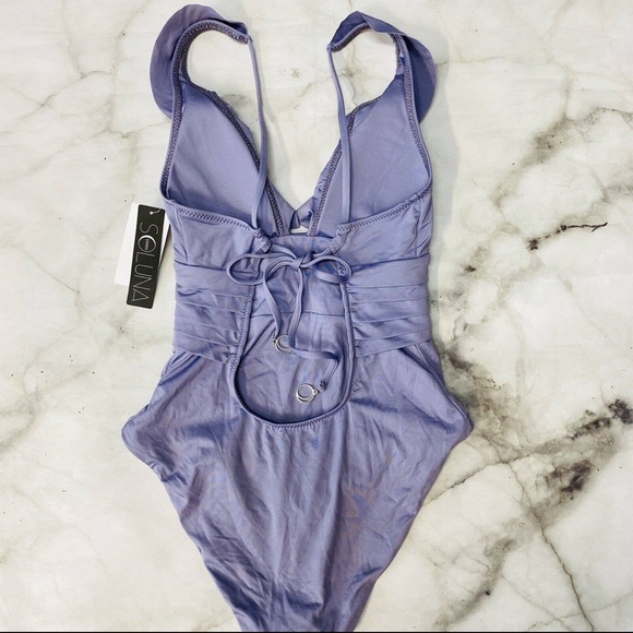 NWT Soluna Under the Sun Light Purple Large One Piece swimsuit. MSRP $118 - Picture 5 of 6